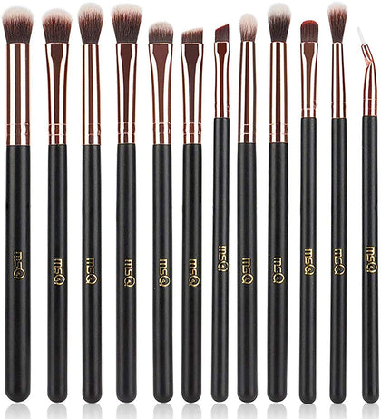 MSQ Eye Makeup Brushes Set 12pcs with rose gold accents