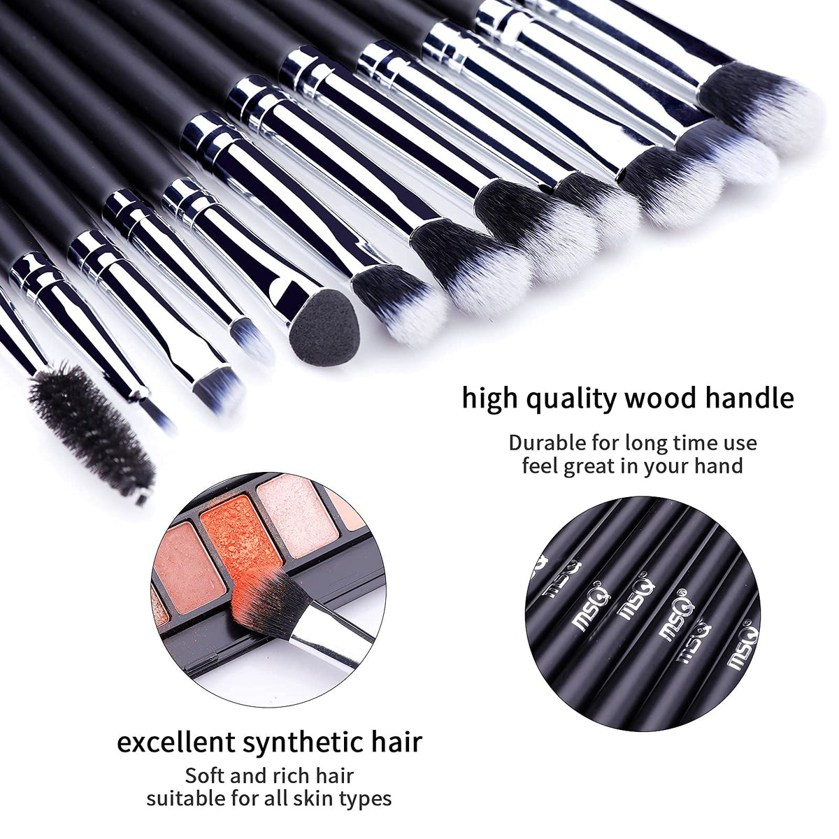 MSQ eyebrow brush with premium synthetic fibers