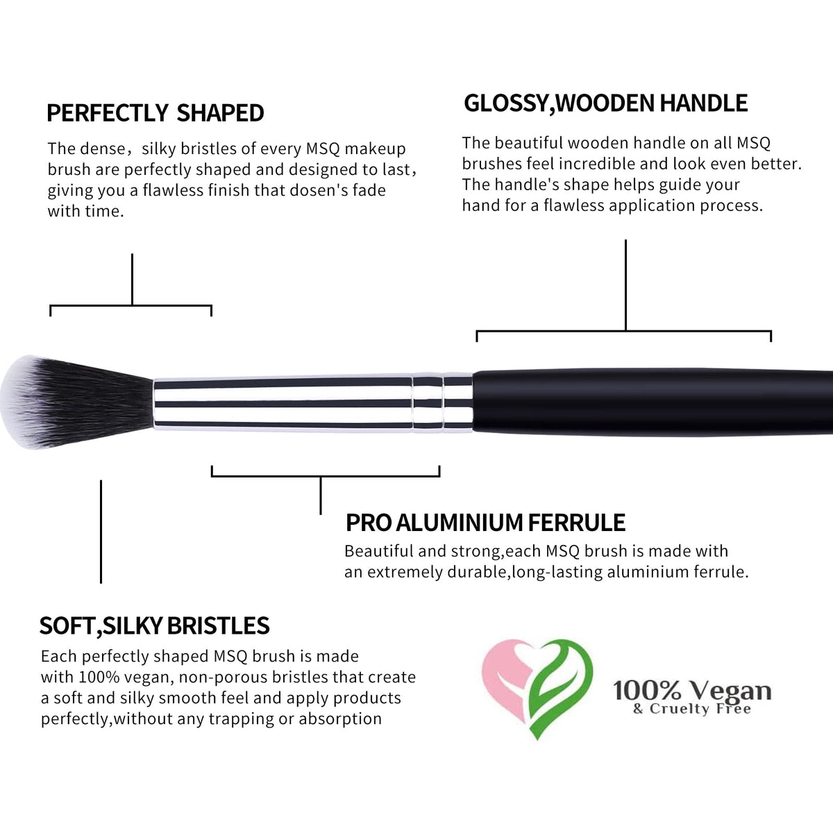 MSQ eyeliner brush with a slender design