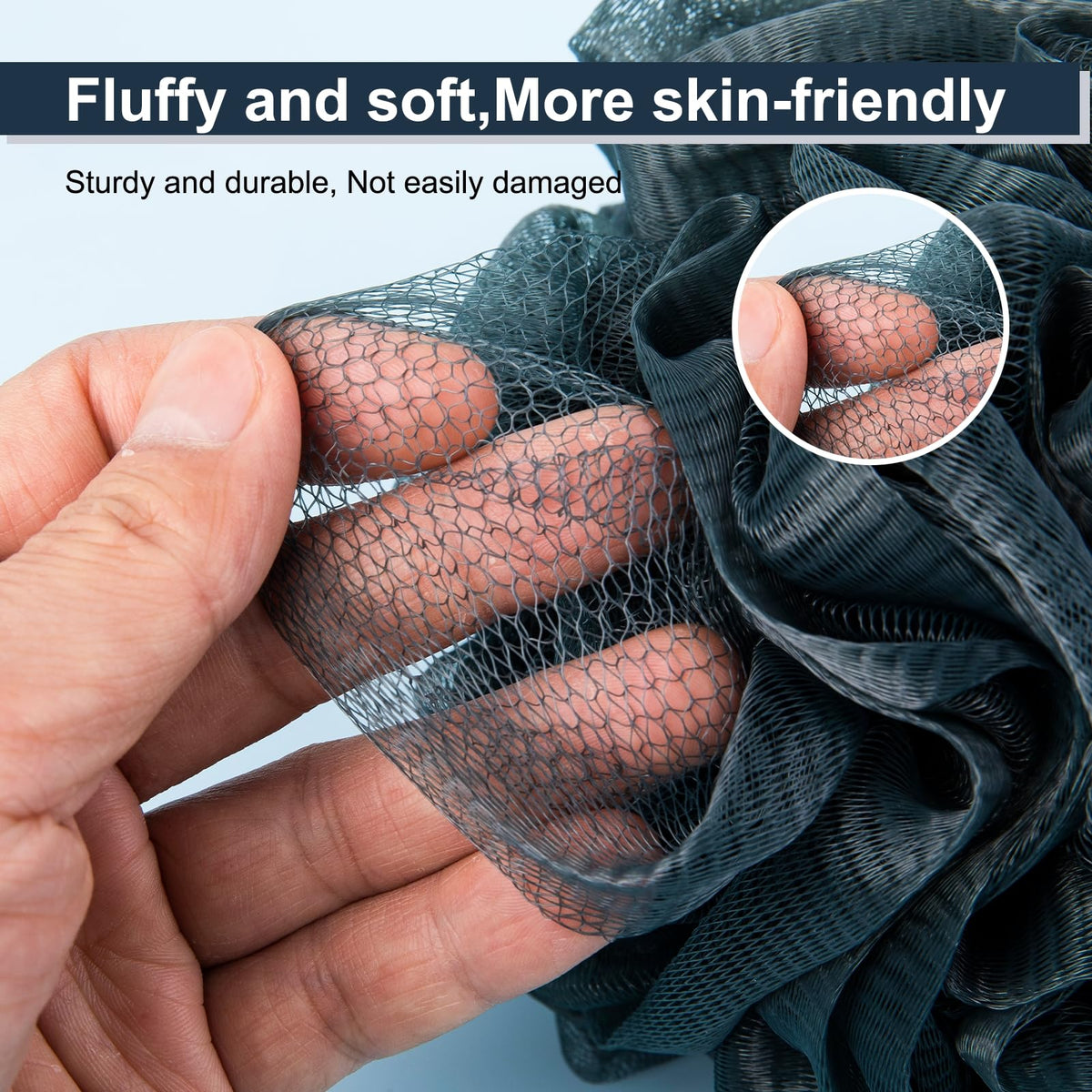 MTDLYICE loofah sponge blue gray with soap