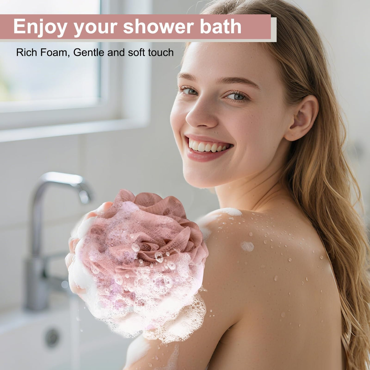 MTDLYICE loofah sponge with hanging rope