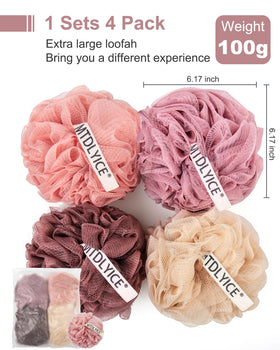 MTDLYICE XXL Large Loofah Sponge 100g in use during a shower