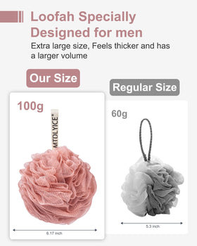 MTDLYICE XXL Large Loofah Sponge 100g texture close-up