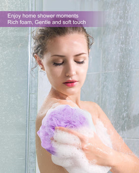 MTDLYICE XXL Large Loofah Sponge 4 pack display