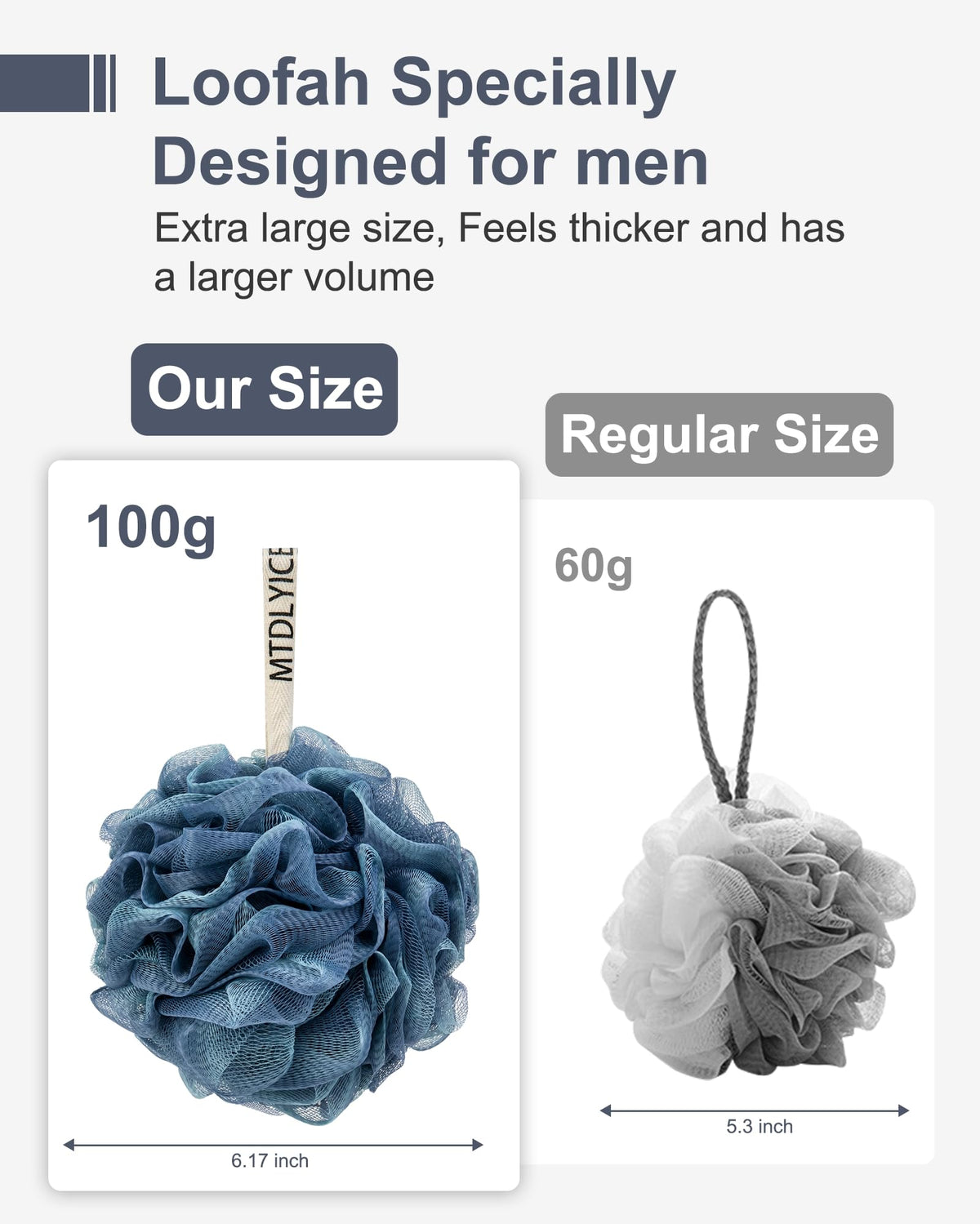 MTDLYICE XXL Large Loofah Sponge in a shower setting