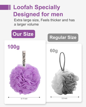MTDLYICE XXL Large Loofah Sponge in lavender colour