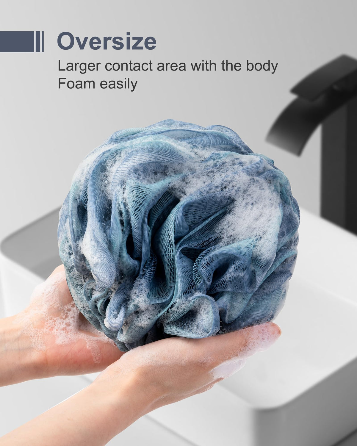 MTDLYICE XXL Large Loofah Sponge side view showing texture
