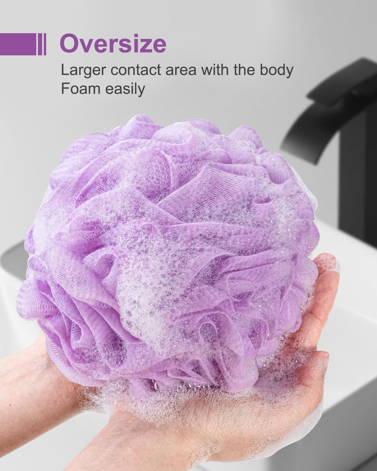MTDLYICE XXL Large Loofah Sponge soft mesh texture