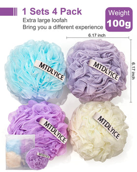 MTDLYICE XXL Large Loofah Sponge with braided hanging rope