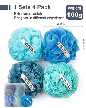 MTDLYICE XXL Large Loofah Sponge with braided hanging rope