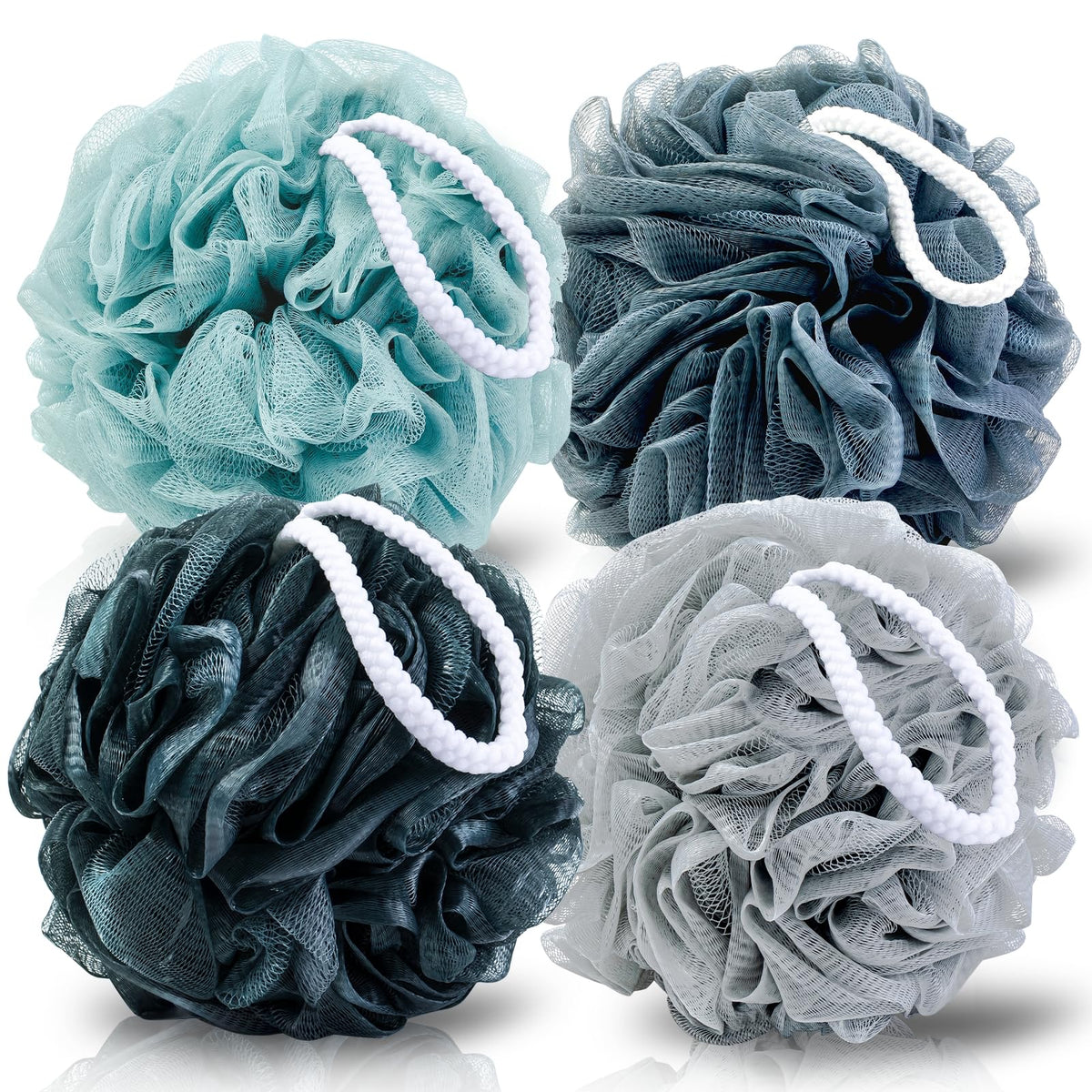 MTDLYICE XXL loofah sponge blue gray front view