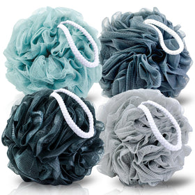MTDLYICE XXL loofah sponge blue gray front view