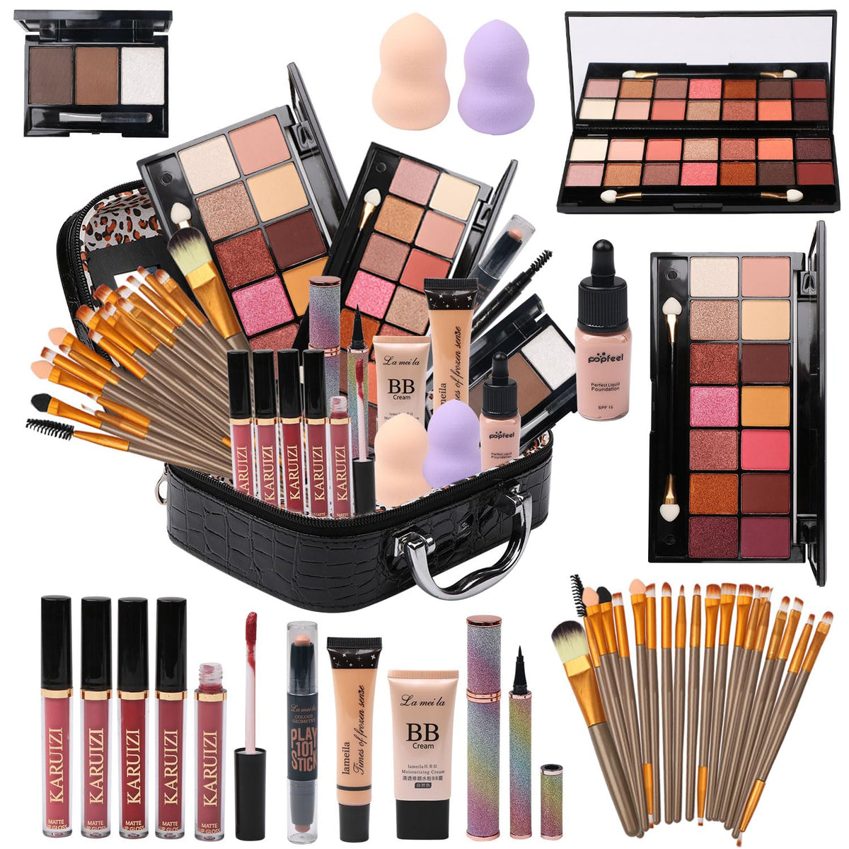 MTDXILTAI All-in-One Makeup Kit front view with storage bag