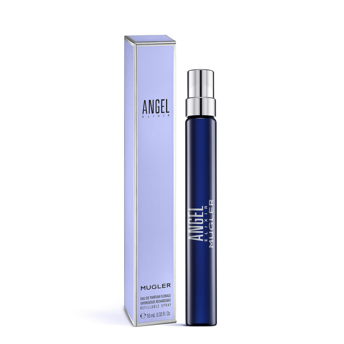 Mugler Angel Elixir Eau de Parfum deep blue bottle side view