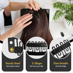 MUIIGOOD black wig clips displayed on a white background