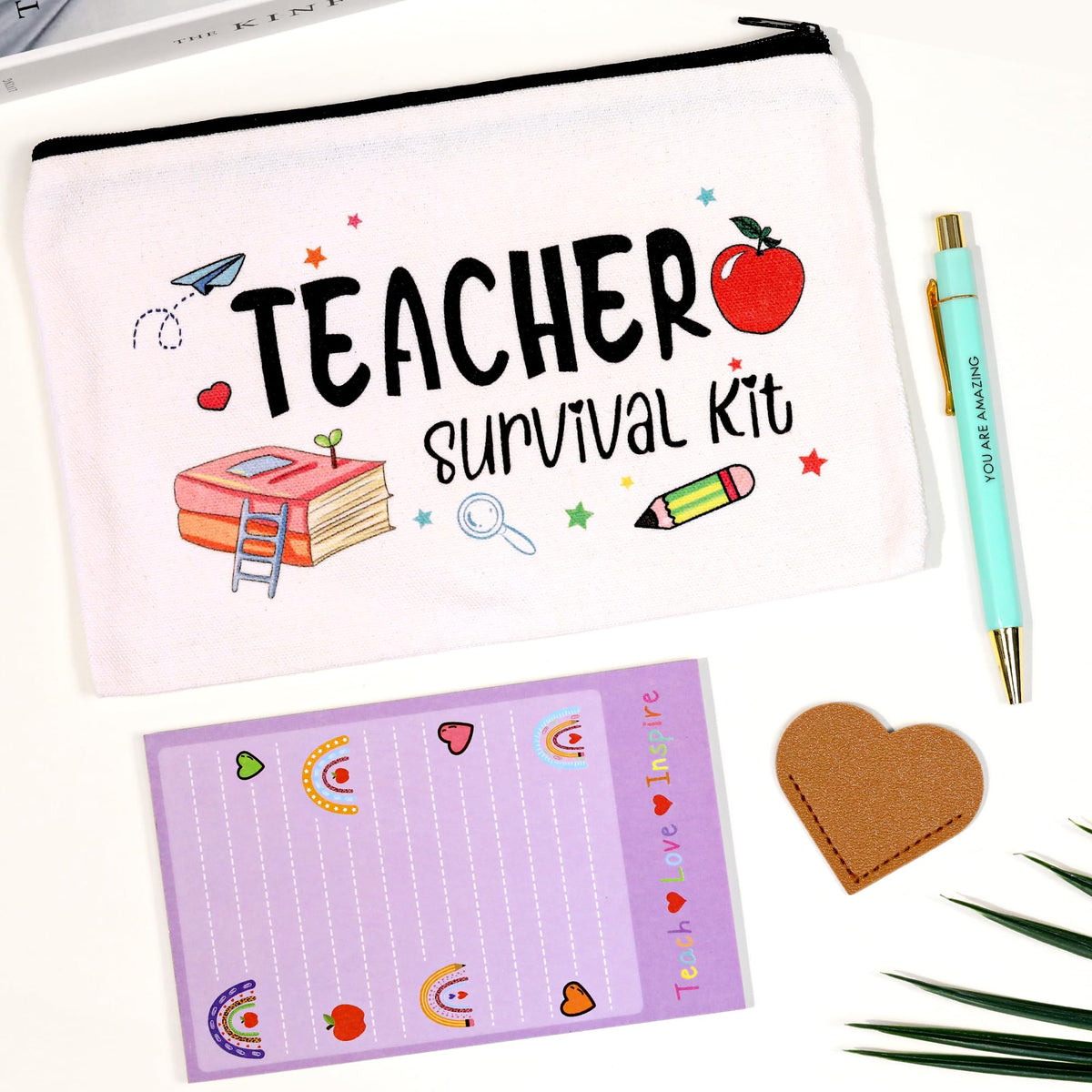 MUKOSEL teacher cosmetic bags with school-themed patterns