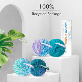 Multiple AmazerBath Charcoal Loofah Sponges displayed together