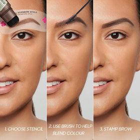 Multiple eyebrow shapes from the stencil kit