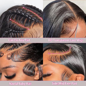 MUNONG 30 Inch Straight Lace Front Wig back view
