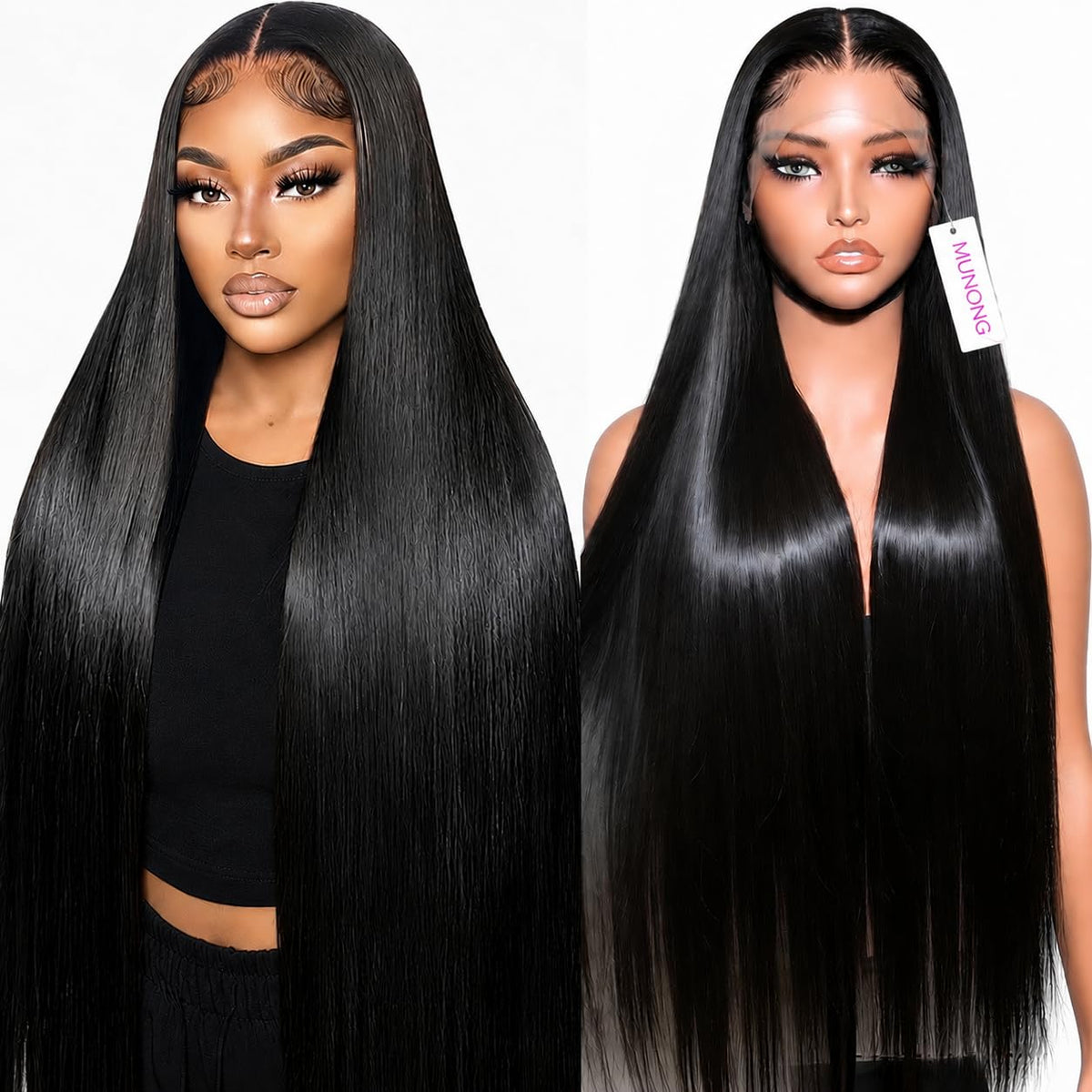 MUNONG 30 Inch Straight Lace Front Wig front view