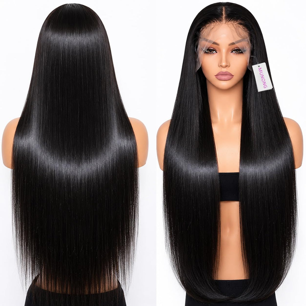 MUNONG 30 Inch Straight Lace Front Wig side view