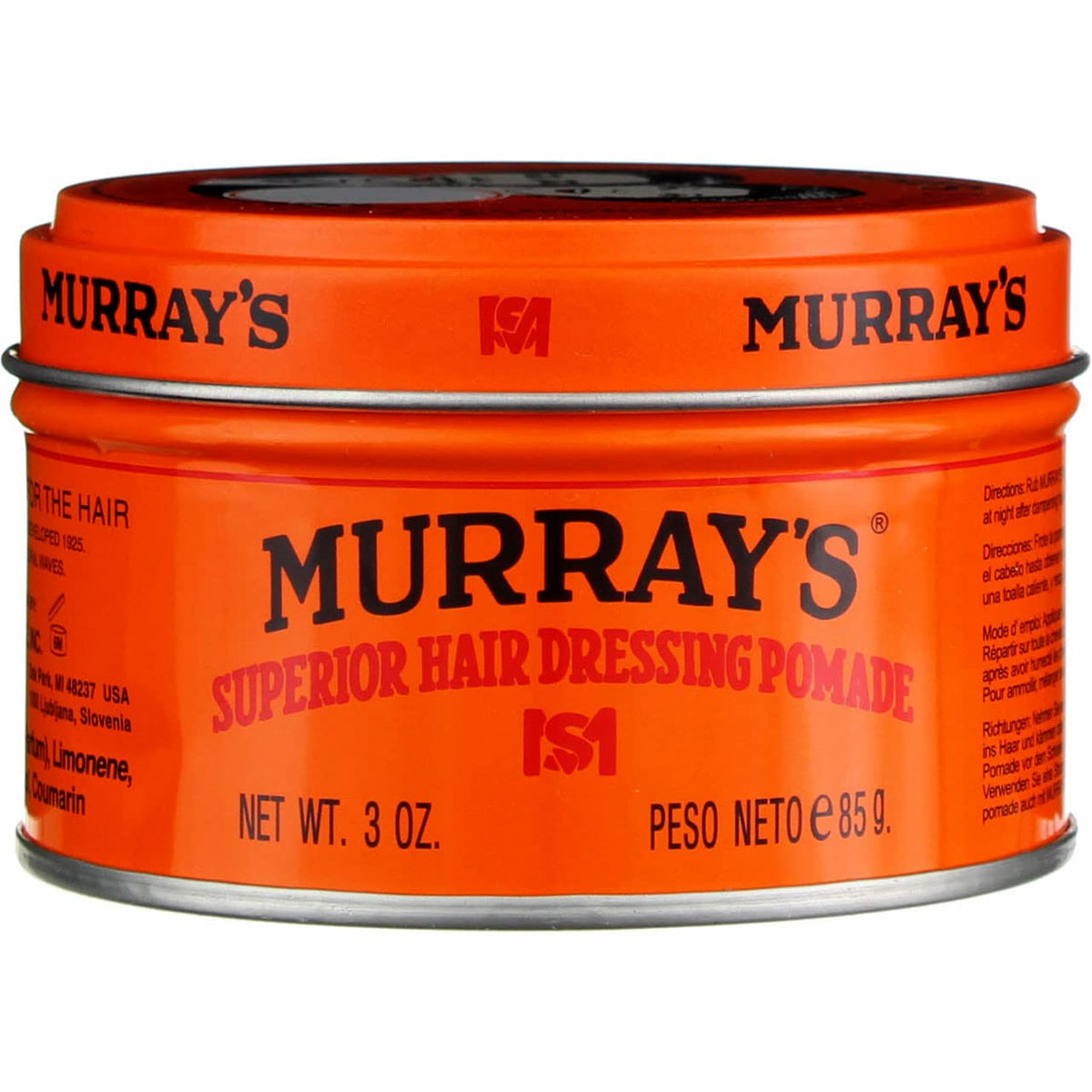 Murrays Hair Dressing Pomade 3 Oz front view