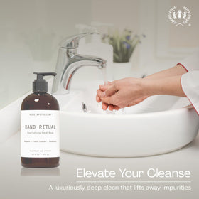 Muse Apothecary Hand Ritual bottle with foamy lather