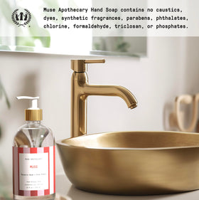 Muse Apothecary Hand Ritual bottle with foamy lather