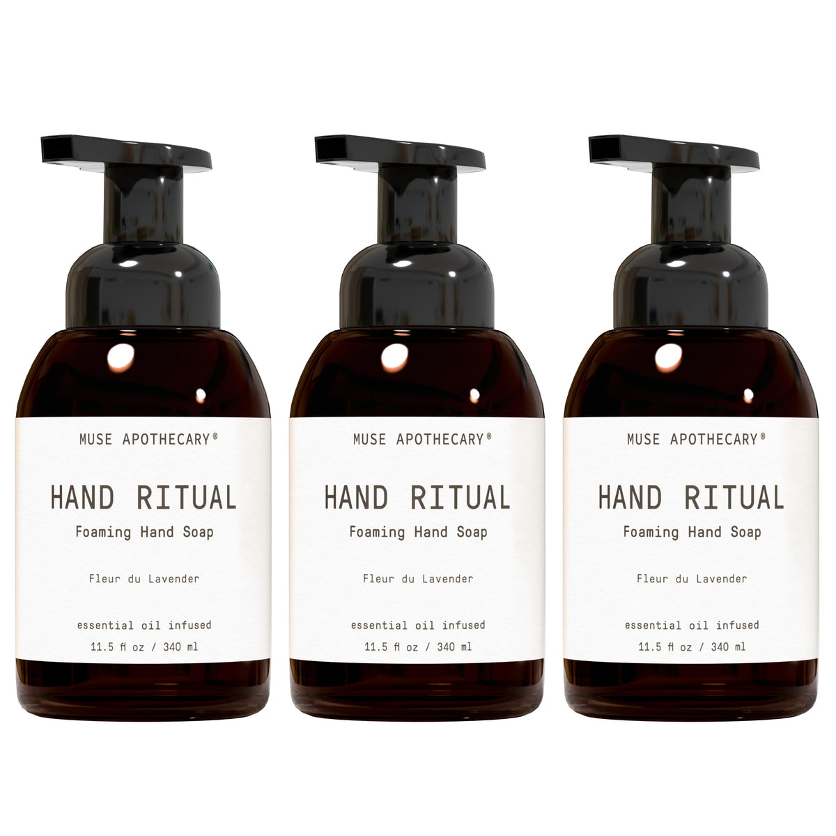 Muse Apothecary Hand Ritual Foaming Hand Soap 3 Pack Fleur du Lavender front view