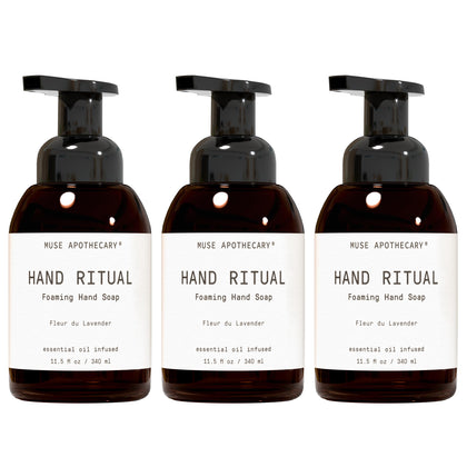Muse Apothecary Hand Ritual Foaming Hand Soap 3 Pack Fleur du Lavender front view