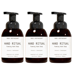 Muse Apothecary Hand Ritual foaming hand soap front view, Coconut + Sandalwood scent