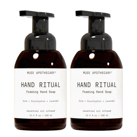 Muse Apothecary Hand Ritual foaming hand soap front view with aloe, eucalyptus, and lavender
