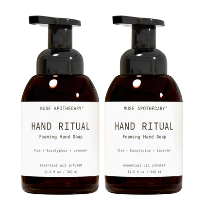 Muse Apothecary Hand Ritual foaming hand soap front view with aloe, eucalyptus, and lavender