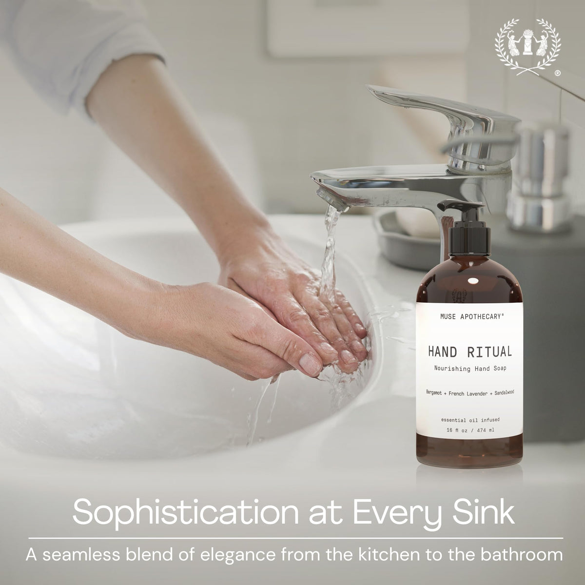Muse Apothecary Hand Ritual hand soap in use