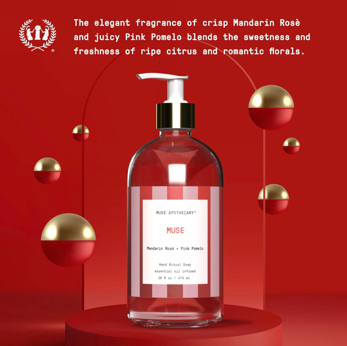 Muse Apothecary Hand Ritual packaging with essential oil infusion details