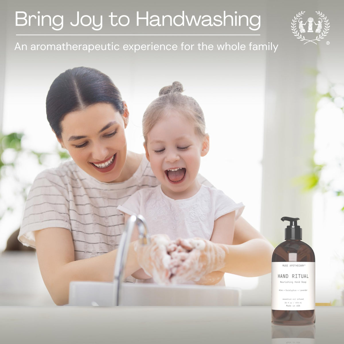 Muse Apothecary Hand Ritual soap bottle with essential oils