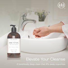Muse Apothecary Hand Ritual soap packaging with essential oils