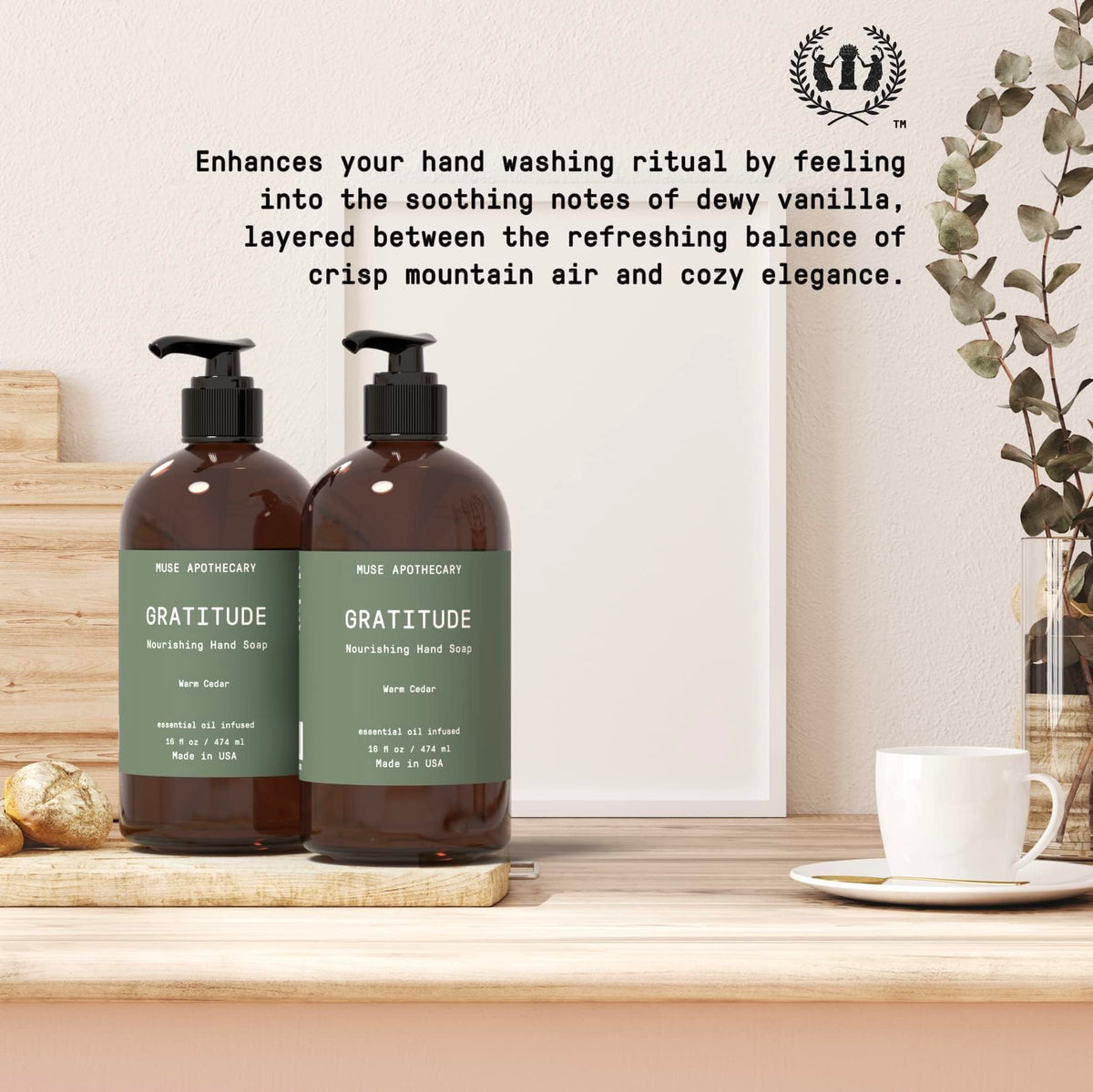 Muse Apothecary Hand Ritual Warm Cedar foamy lather