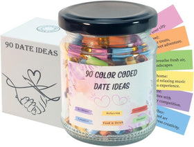 Musemory 90 Date Ideas in a Jar front view with elegant packaging