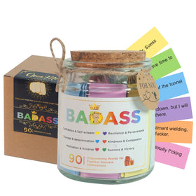 Musemory Badass Affirmation Jar top view showing contents