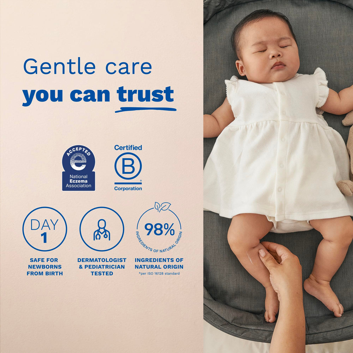 Mustela Baby Diaper Rash Cream 123 being applied on baby skin
