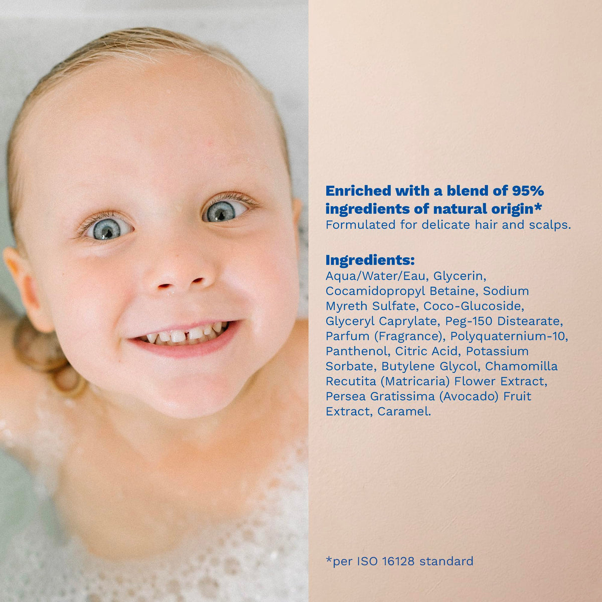 Mustela Gentle Shampoo 500ml with delicate hair on baby