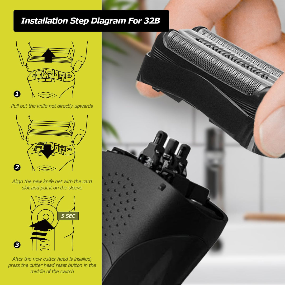 Muyfguo Electric Replacement Shaver Head with Series 3 shaver