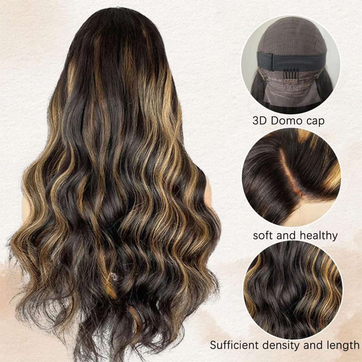 MUZOJET 1B/27 Highlight Ombre Body Wave Wig in lifestyle setting