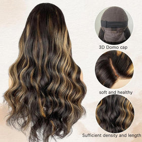 MUZOJET 1B/27 Highlight Ombre Body Wave Wig in lifestyle setting