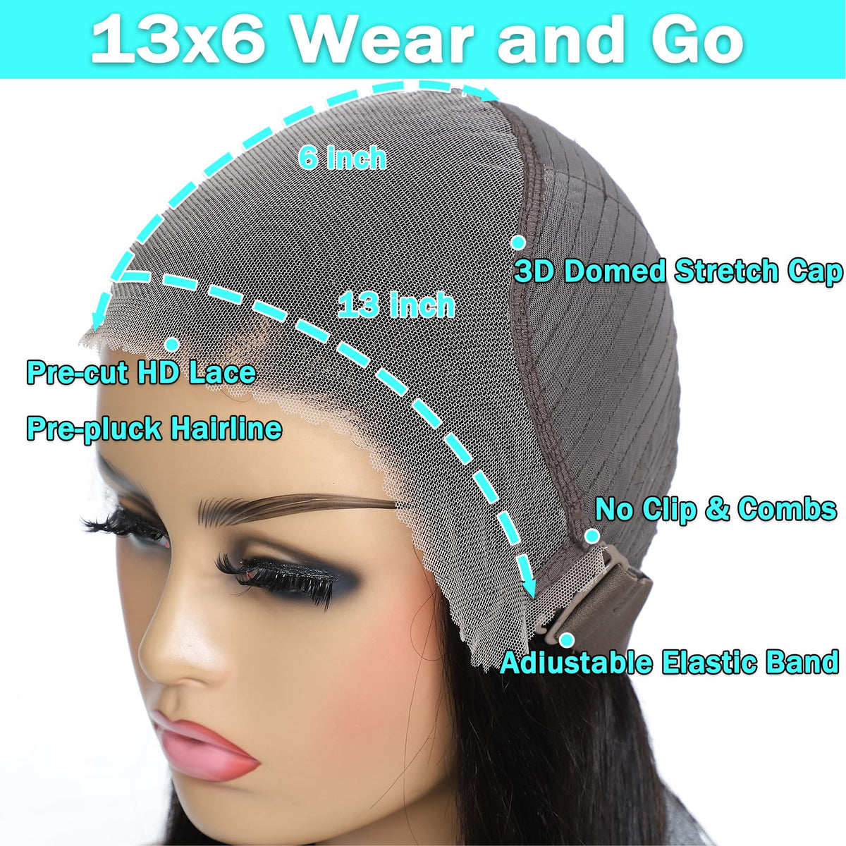 MUZOJET 30 Inch Glueless Wig side view