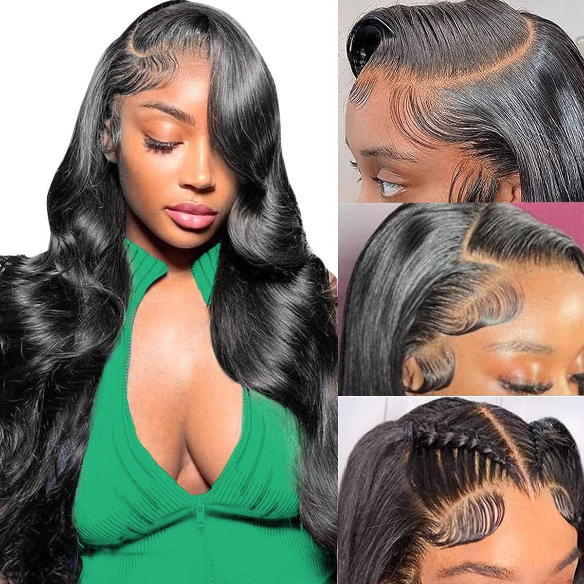 MUZOJET Body Wave 13x6 HD Lace Front Wig front view