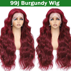 MUZOJET Burgundy Wig close-up of pre-plucked hairline