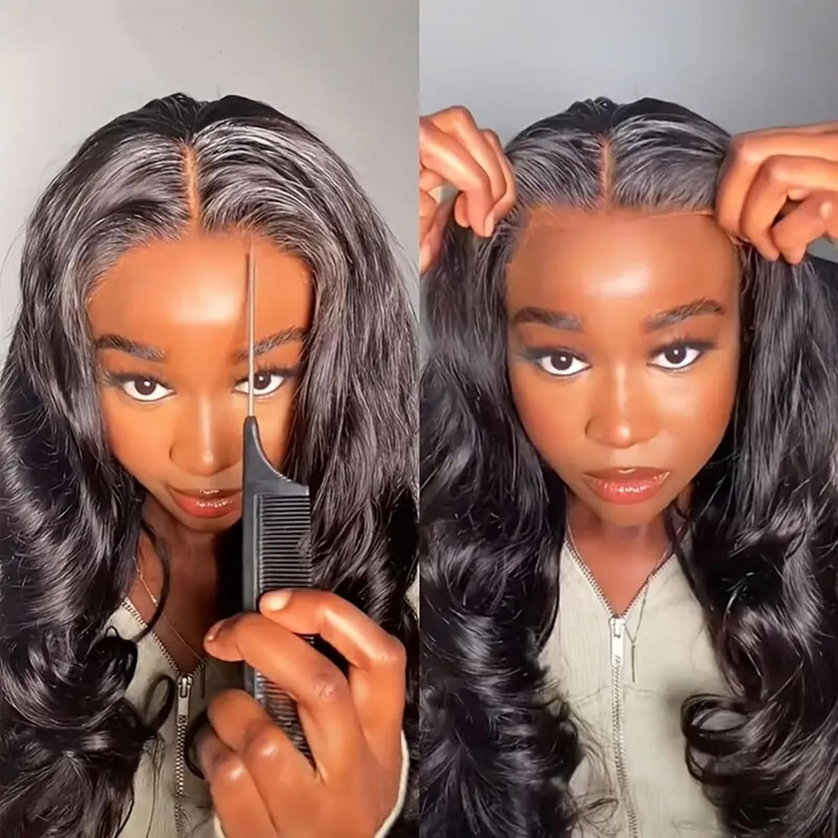 MUZOJET Glueless Body Wave Wig worn by model outdoors