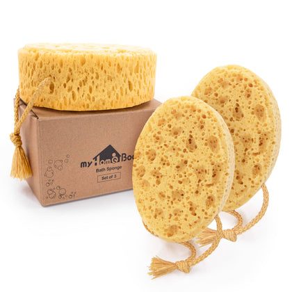 myHomeBody Bath Sponge 3 Pack with large foam loofah sponges